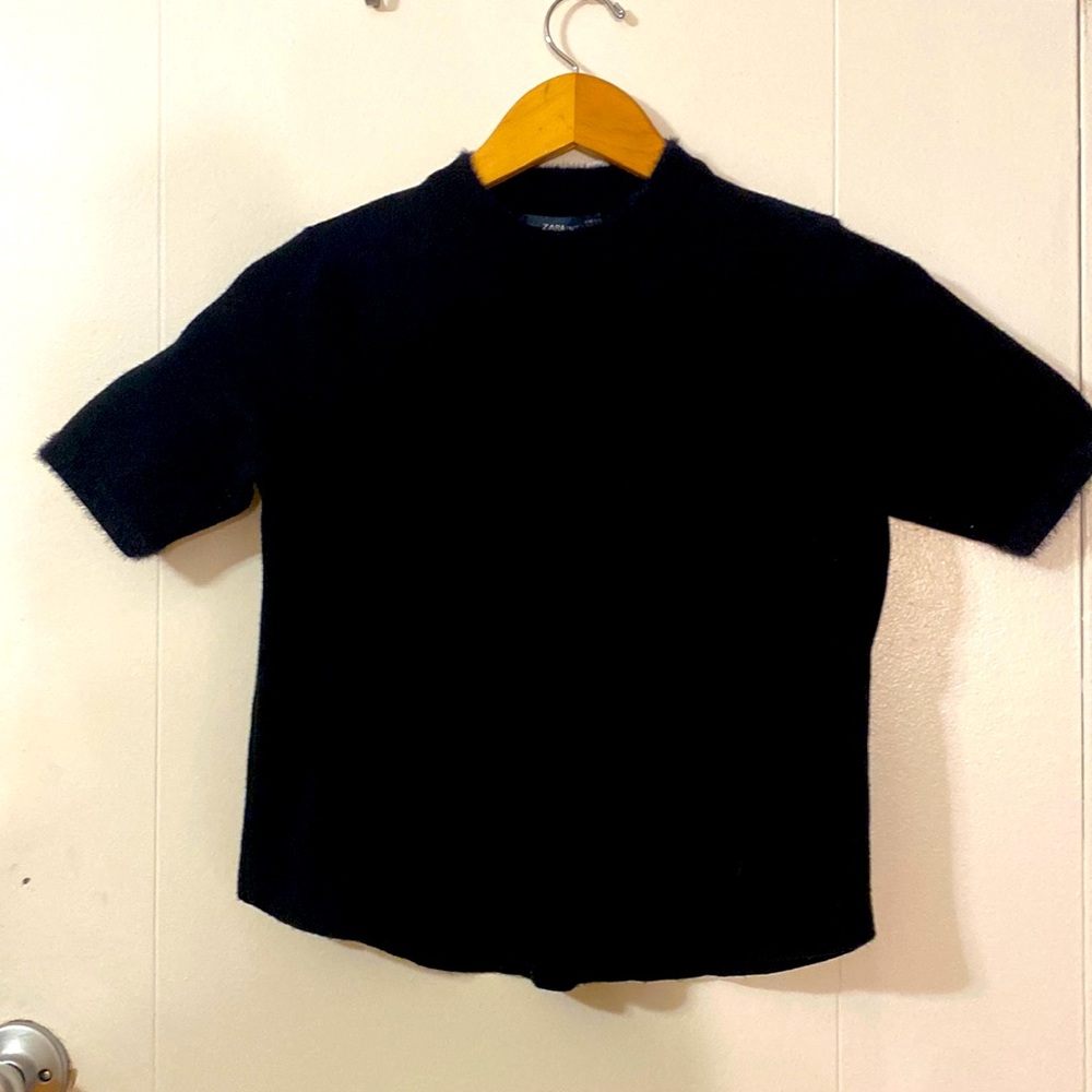 Cropped black sweater zara shirt size s
